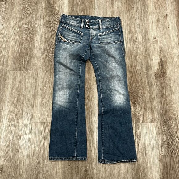 Vintage 2000s Y2K Diesel Faded Lowrise Flared Jeans Women's Size 30x29 Blue - Picture 1 of 8
